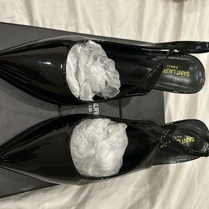 Black patent leather shoes